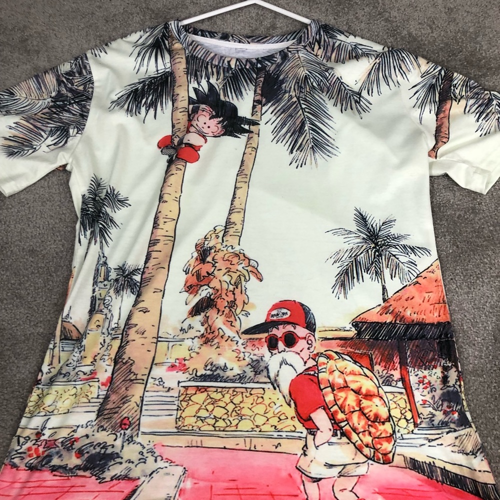Kid goku and master roshi men’s t-shirt